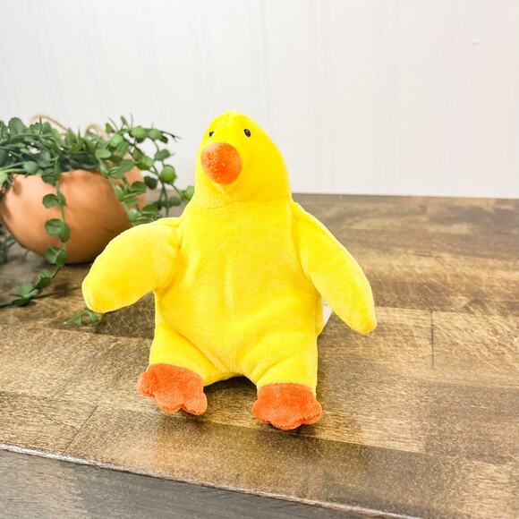 The Manhattan Toy Company 1996 5 in. Yellow Duck Bean Vintage Plushie RARE - Picture 4 of 10